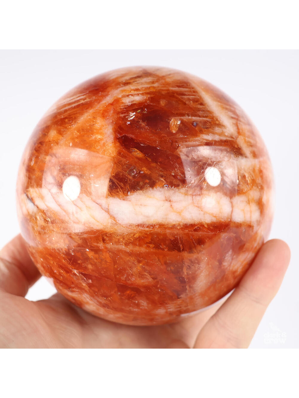 Fire Quartz Hematoid Sphere XL 117mm Crystal 5.25lb Mineral Statement Piece
